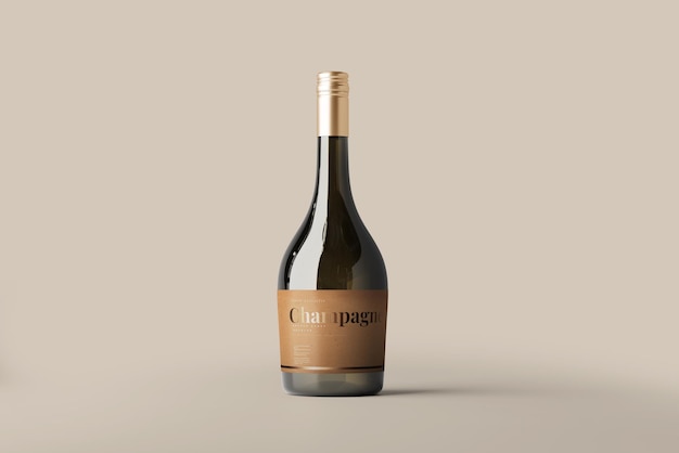 Maquette de bouteille de champagne