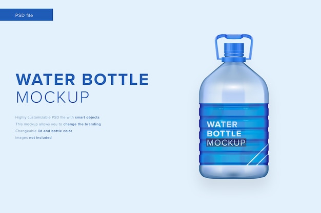 PSD maquette de bouteille d'eau dans un style design moderne