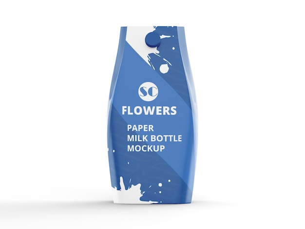 PSD maquette de bouteille de lait en papier