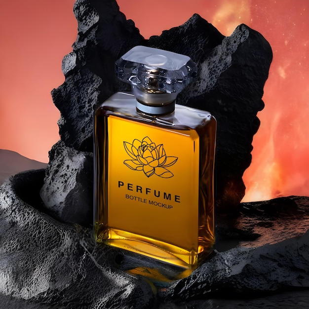 PSD maquette de bouteille de parfum réaliste 3d