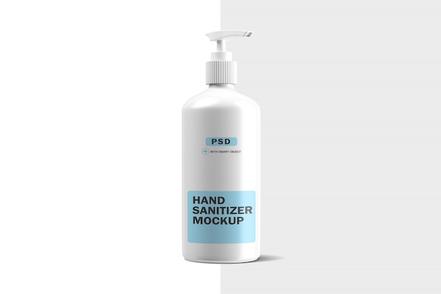 PSD maquette de bouteille en plastique de désinfectant pour les mains