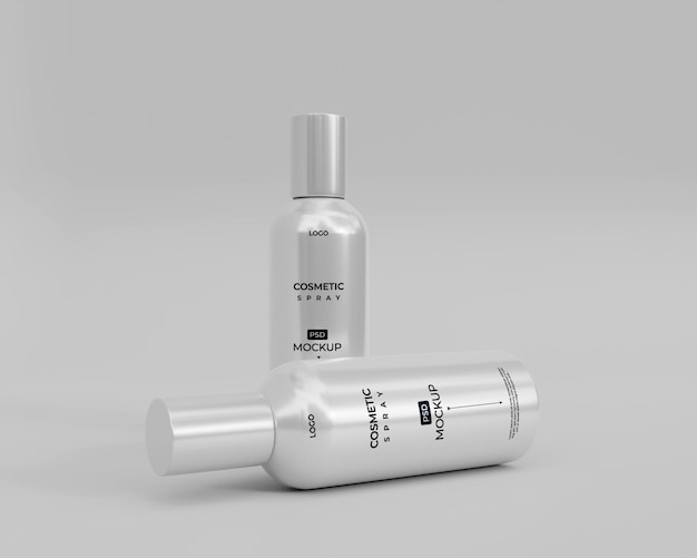 PSD maquette de bouteille de pulvérisation cosmétique réaliste 3d