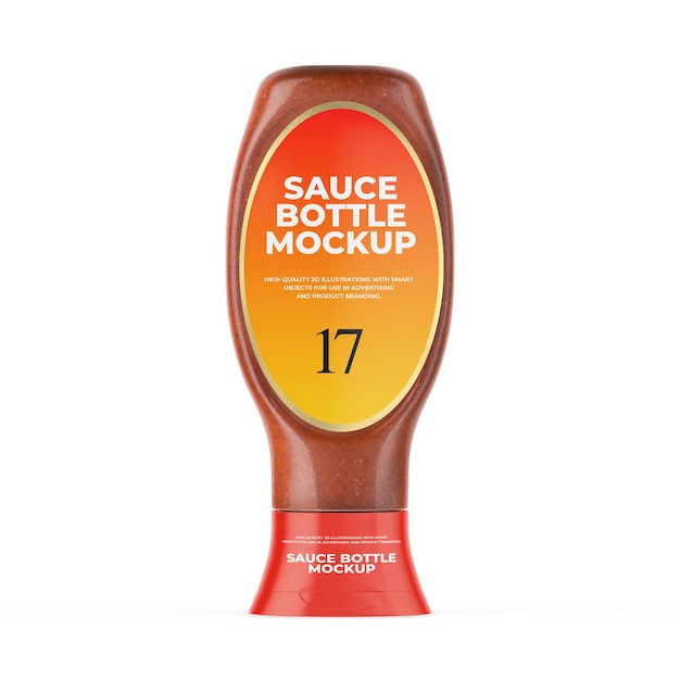 PSD maquette de bouteille de sauce