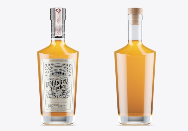Maquette de bouteille en verre de whisky