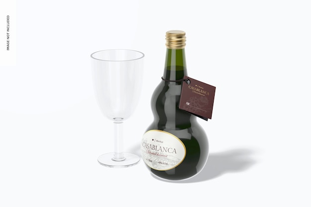 Maquette De Bouteille De Vin De 750 Ml, Avec Verre à Vin