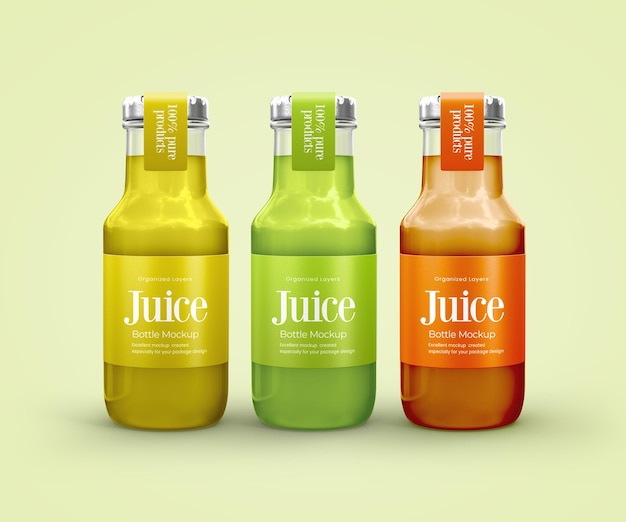 Maquette de bouteilles de jus