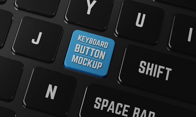 PSD maquette de bouton de clavier vue de dessus