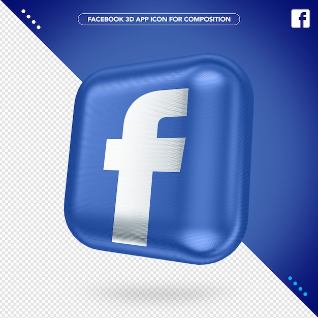 PSD maquette de bouton de rotation de l'application facebook 3d