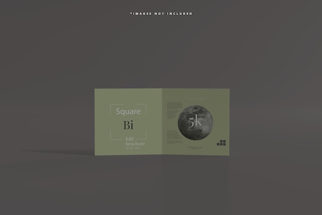 PSD maquette de brochure carrée à deux volets