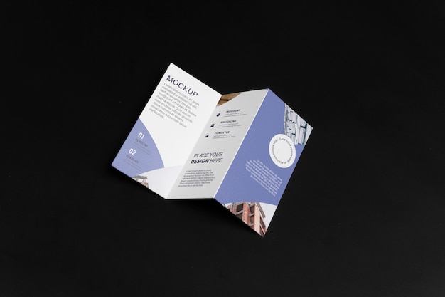 Maquette de brochure commerciale à trois volets