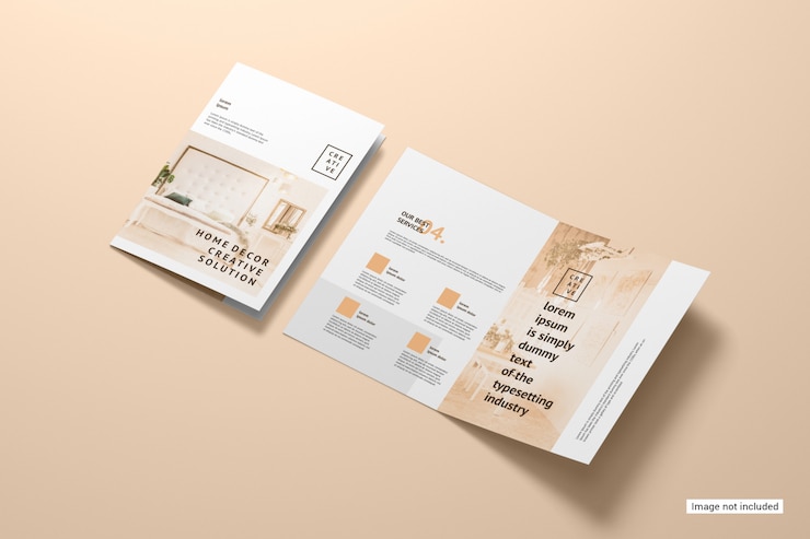 PSD maquette de brochure à deux volets