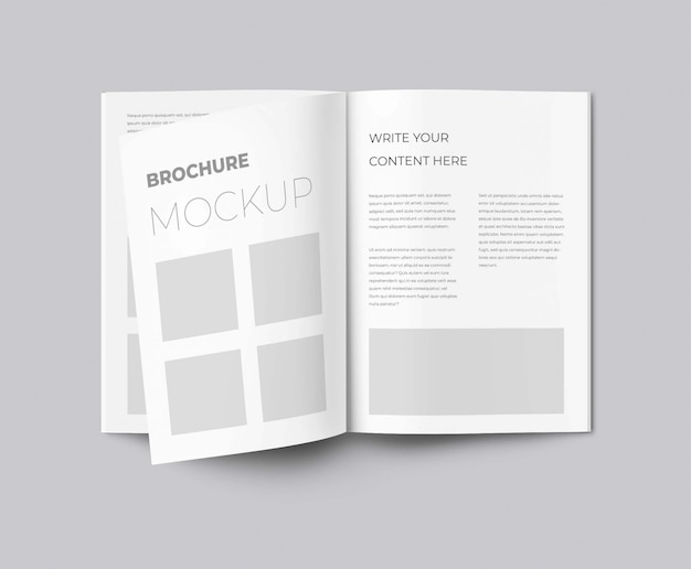 PSD maquette de brochure avec des pages ouvertes