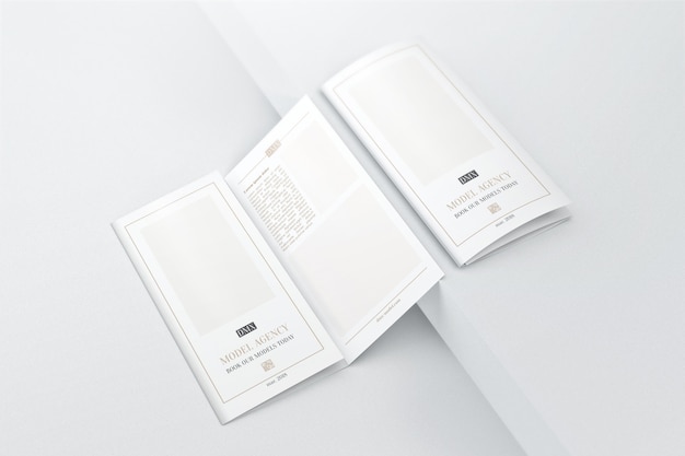 Maquette de la brochure à trois volets de l'entreprise