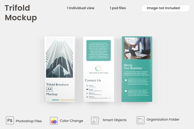 PSD maquette de brochure à trois volets premium psd