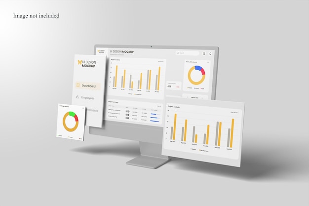 Maquette de bureau minimaliste pour présenter votre conception d'interface utilisateur aux clients