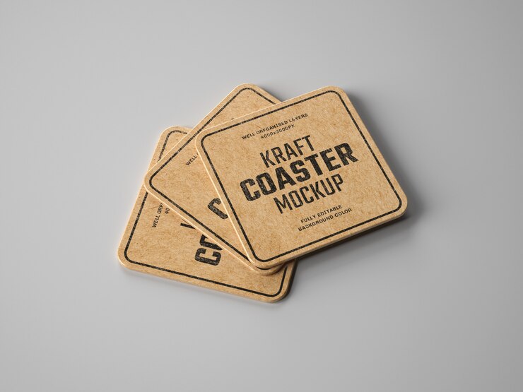 PSD maquette de caboteur de boissons kraft