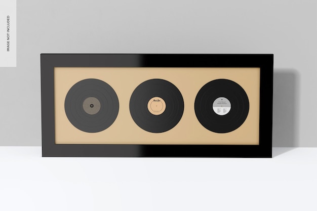 PSD maquette de cadre de disque vinyle