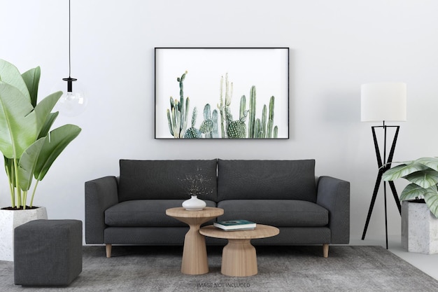 Maquette de cadre photo dans le salon