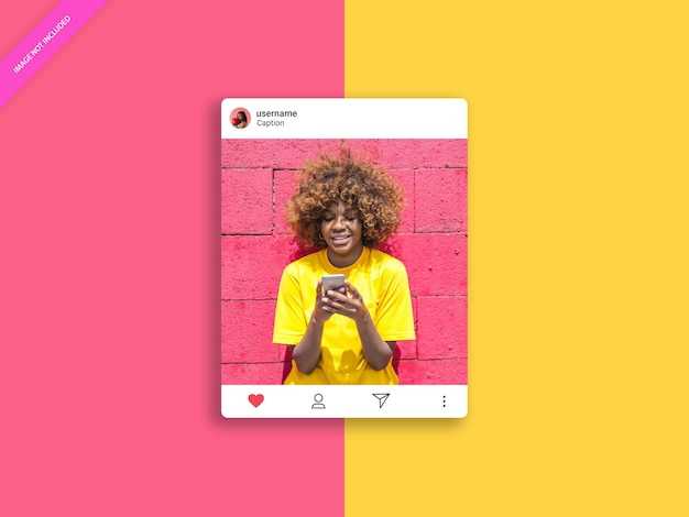 PSD maquette de cadre de publication instagram de médias sociaux