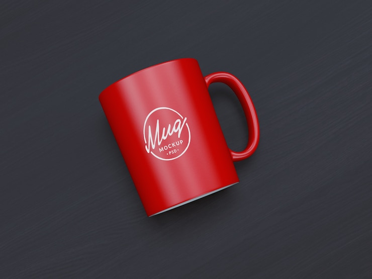 PSD maquette de café rouge