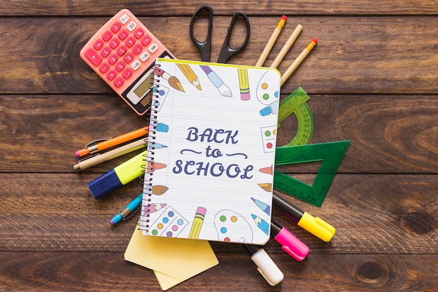 Maquette De Cahier De Création Avec Le Concept De Retour à L'école