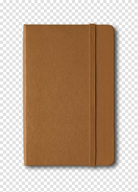 Maquette de cahier fermé en cuir isolated on white