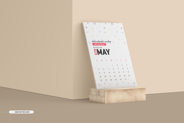 Maquette de calendrier de bureau en bois