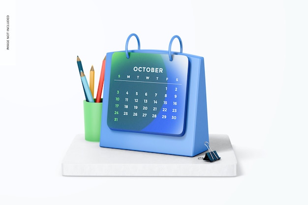Maquette de calendrier de table, vue de droite