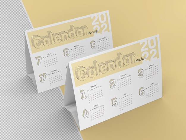 PSD maquette de calendrier de tente de table