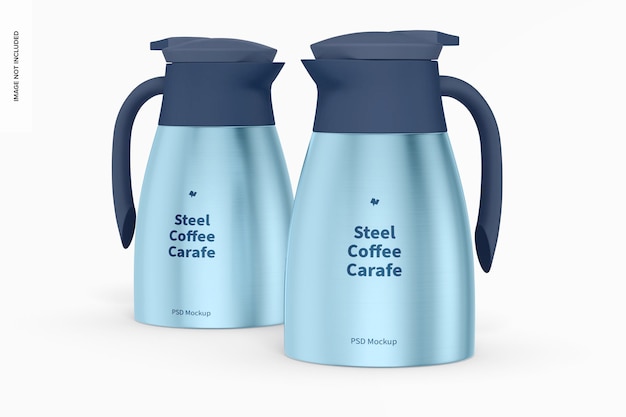 Maquette de carafes à café en acier