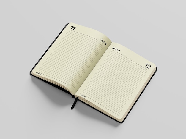 Une maquette d'un carnet de notes