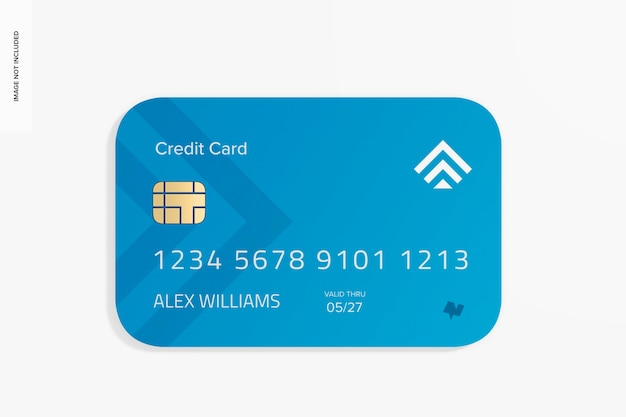 Maquette de carte de crédit à coin rond vue de dessus