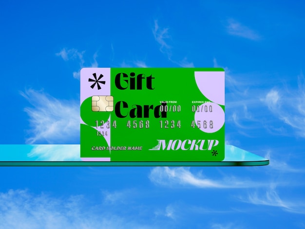 PSD maquette de carte de crédit en lévitation