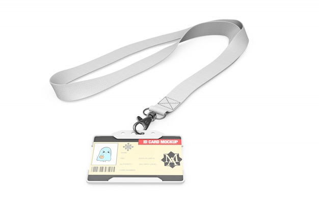 maquette de carte d&#39;identité sur collier