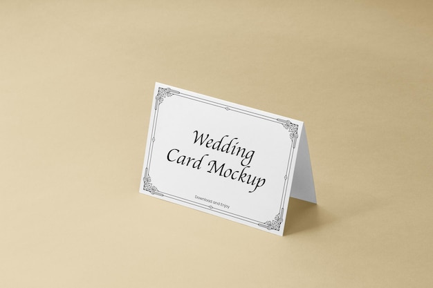 PSD maquette de carte de mariage pliée