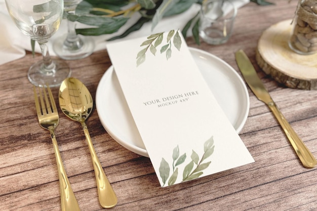 PSD une maquette de carte de menu de mariage