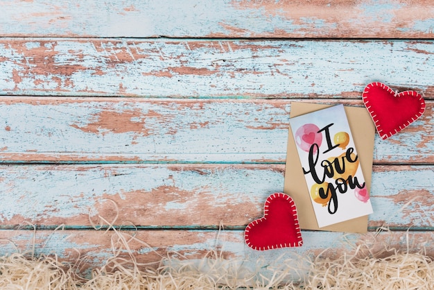 Maquette de carte de Saint Valentin avec fond