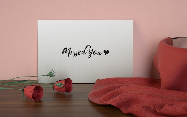 Maquette carte studio amour