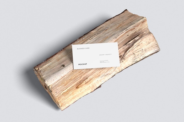 PSD maquette de carte de visite sur le bois
