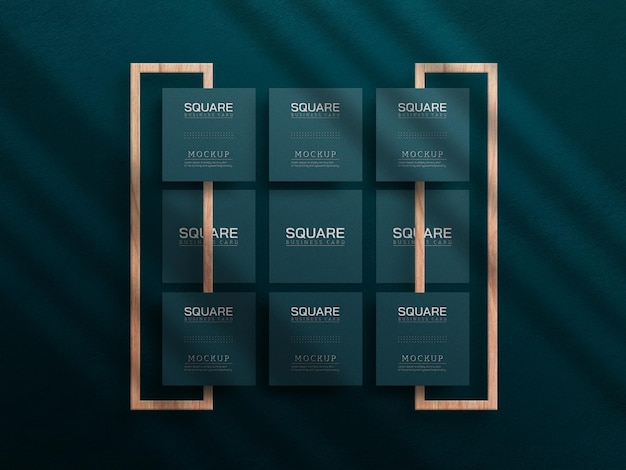 Maquette de carte de visite carrée avec effet typographique