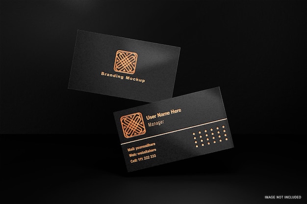 PSD une maquette de carte de visite noire premium psd