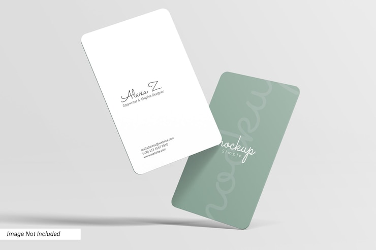 PSD maquette de carte de visite portrait arrondi