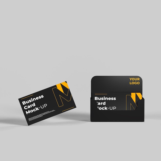 Maquette de carte de visite réaliste avec support
