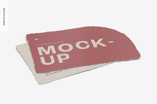 Maquette de cartes de visite Deckled Edge, perspective