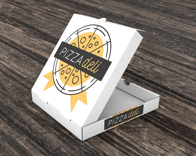 PSD maquette de carton de pizza vide