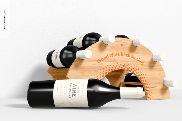 PSD maquette de casier à vin en bois