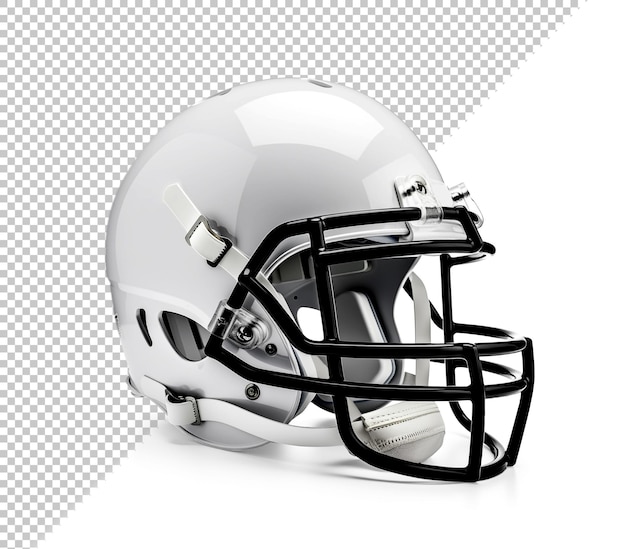 PSD maquette de casque de football américain blanc, arrière-plan isolé