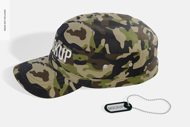 PSD maquette de casquette militaire, perspective