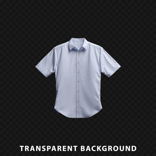 PSD maquette de chemise grise à manches courtes isolée sur fond transparent