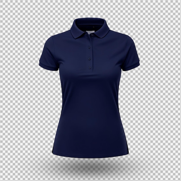 PSD maquette de chemise de polo noire féminine isolée sur le fond